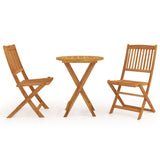 NNEVL 3 Piece Folding Garden Dining Set Solid Acacia Wood