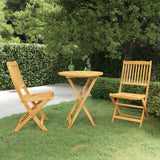 NNEVL 3 Piece Folding Garden Dining Set Solid Acacia Wood