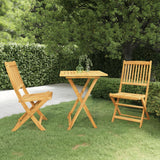 NNEVL 3 Piece Folding Garden Dining Set Solid Acacia Wood