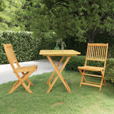 NNEVL 3 Piece Folding Garden Dining Set Solid Acacia Wood