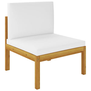 NNEVL Garden Middle Sofa with Cushions Solid Acacia Wood