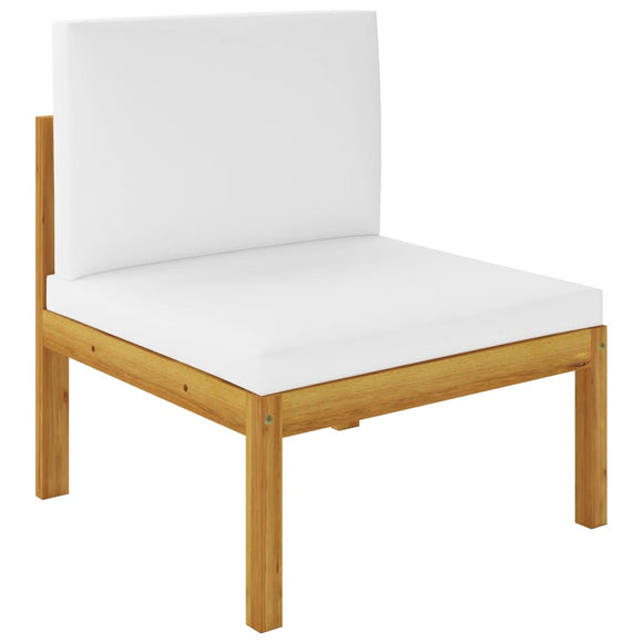 NNEVL Garden Middle Sofa with Cushions Solid Acacia Wood