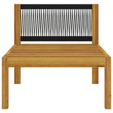 NNEVL Garden Middle Sofa with Cushions Solid Acacia Wood