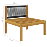 NNEVL Garden Middle Sofa with Cushions Solid Acacia Wood