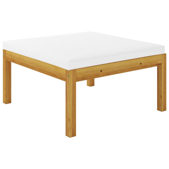 NNEVL Garden Footstool with Cushion Solid Acacia Wood