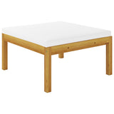 NNEVL Garden Footstool with Cushion Solid Acacia Wood