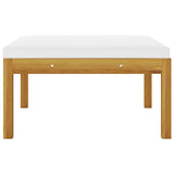NNEVL Garden Footstool with Cushion Solid Acacia Wood