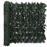 NNEVL Balcony Screen with Dark Green Leaves 400x100 cm