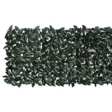 NNEVL Balcony Screen with Dark Green Leaves 400x100 cm