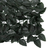 NNEVL Balcony Screen with Dark Green Leaves 400x100 cm