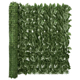 NNEVL Balcony Screen with Dark Green Leaves 600x100 cm