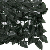 NNEVL Balcony Screen with Dark Green Leaves 600x100 cm