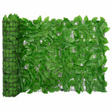 NNEVL Balcony Screen with Green Leaves 300x75 cm