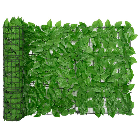 NNEVL Balcony Screen with Green Leaves 600x75 cm