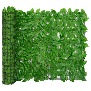 NNEVL Balcony Screen with Green Leaves 400x100 cm