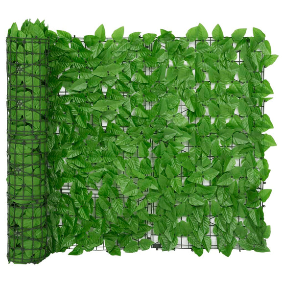 NNEVL Balcony Screen with Green Leaves 600x100 cm