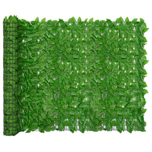 NNEVL Balcony Screen with Green Leaves 300x150 cm