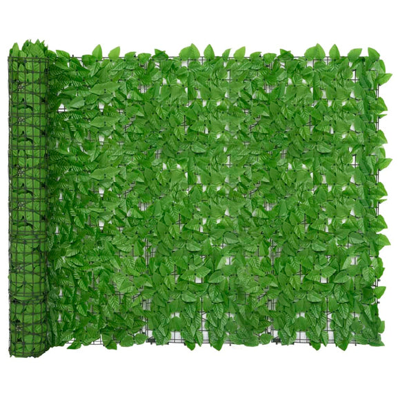 NNEVL Balcony Screen with Green Leaves 300x150 cm