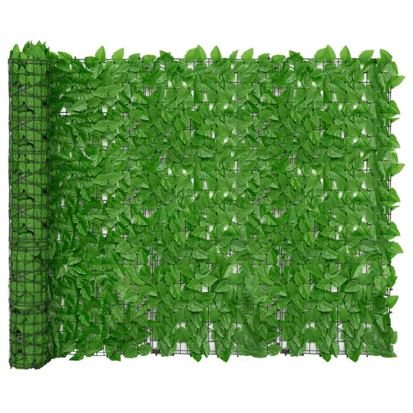 NNEVL Balcony Screen with Green Leaves 400x150 cm