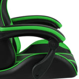 NNEVL Racing Chair with Footrest Black and Green Faux Leather