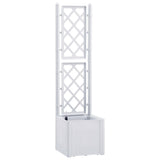 NNEVL Garden Raised Bed with Trellis and Self Watering System White