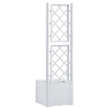 NNEVL Garden Raised Bed with Trellis and Self Watering System White
