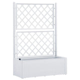 NNEVL Garden Raised Bed with Trellis and Self Watering System White