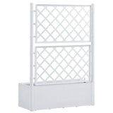 NNEVL Garden Raised Bed with Trellis and Self Watering System White