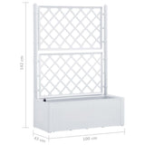 NNEVL Garden Raised Bed with Trellis and Self Watering System White