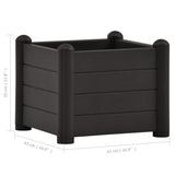 NNEVL Garden Raised Bed PP Anthracite 43x43x35 cm
