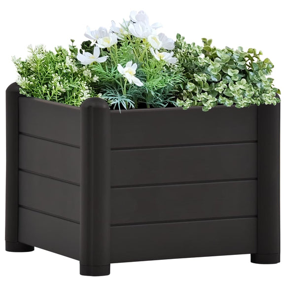 NNEVL Garden Raised Bed PP Anthracite 43x43x35 cm