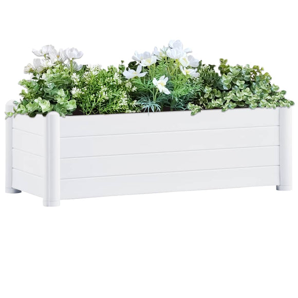 NNEVL Garden Raised Bed PP White 100x43x35 cm
