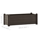 NNEVL Garden Raised Bed PP Mocha 100x43x35 cm