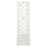 NNEVL Garden Planter with Trellis 43x43x142 cm PP White