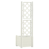 NNEVL Garden Planter with Trellis 43x43x142 cm PP White