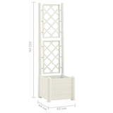 NNEVL Garden Planter with Trellis 43x43x142 cm PP White