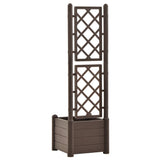 NNEVL Garden Planter with Trellis 43x43x142 cm PP Mocha