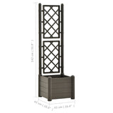 NNEVL Garden Planter with Trellis 43x43x142 cm PP Anthracite