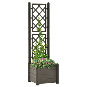 NNEVL Garden Planter with Trellis 43x43x142 cm PP Anthracite