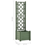NNEVL Garden Planter with Trellis 43x43x142 cm PP Green