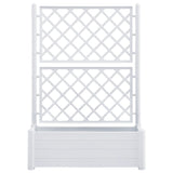 NNEVL Garden Planter with Trellis 100x43x142 cm PP White