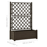NNEVL Garden Planter with Trellis 100x43x142 cm PP Mocha