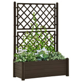 NNEVL Garden Planter with Trellis 100x43x142 cm PP Mocha