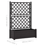 NNEVL Garden Planter with Trellis 100x43x142 cm PP Anthracite