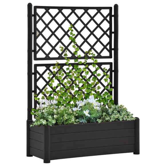 NNEVL Garden Planter with Trellis 100x43x142 cm PP Anthracite