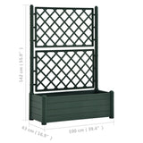 NNEVL Garden Planter with Trellis 100x43x142 cm PP Green