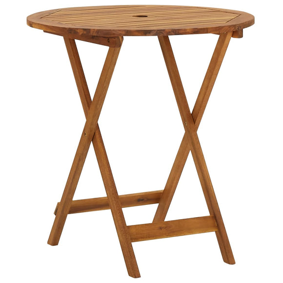 NNEVL Folding Garden Table 70 cm Solid Acacia Wood