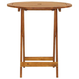 NNEVL Folding Garden Table 70 cm Solid Acacia Wood