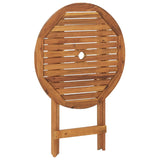 NNEVL Folding Garden Table 70 cm Solid Acacia Wood