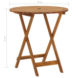 NNEVL Folding Garden Table 70 cm Solid Acacia Wood